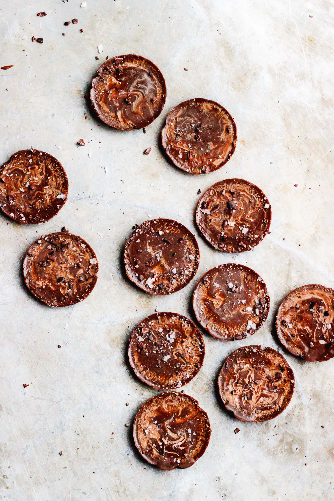 Keto Coconut Oil Fat Bombs with Cacao Nibs + Flake Salt | #ketorecipes #fatbombs #healthyfat